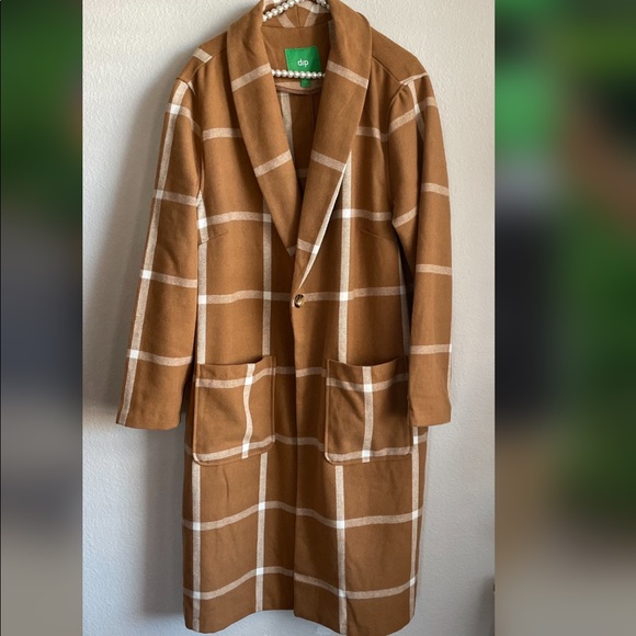Plaid Pocketed Women’s Coat 2X - Picture 2 of 6